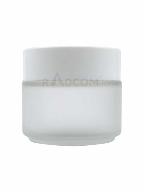 100GM Glass Jar - Frosted-With Plastic White Cap With Inner Lid